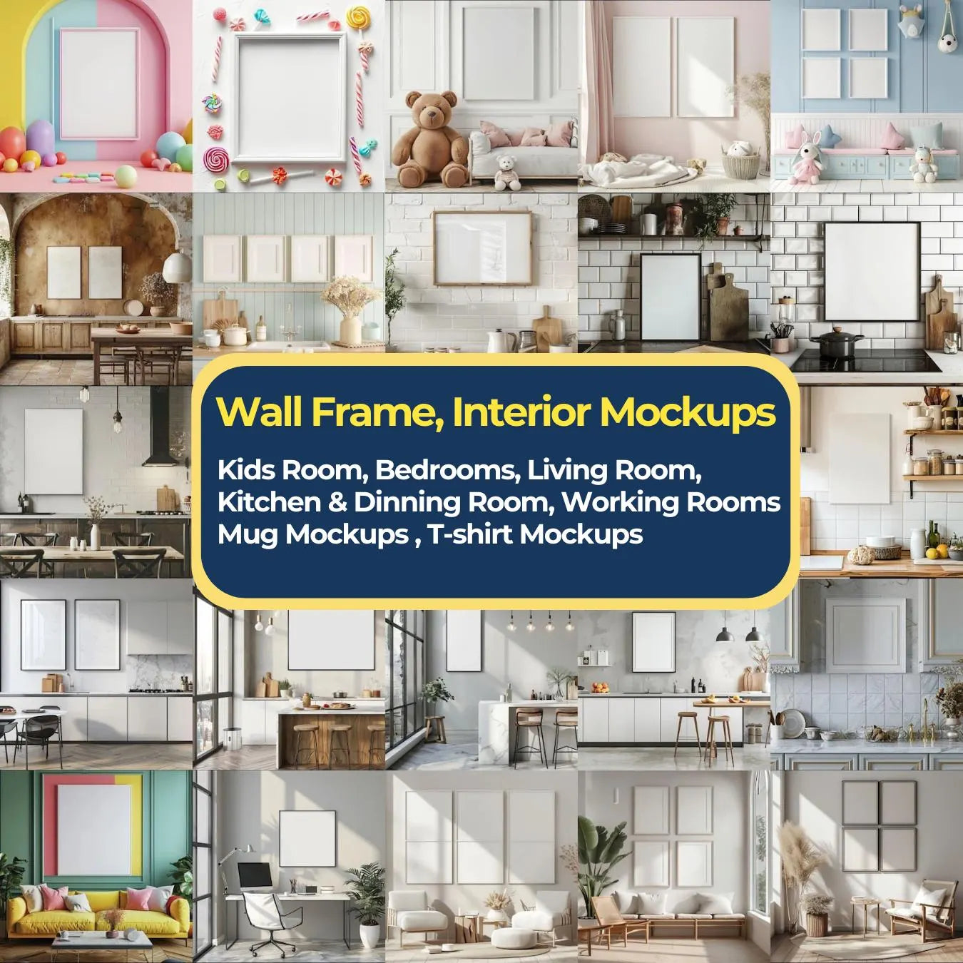 Mega Mockup Bundle: 1500+ High-Resolution Frame, Mug, T-Shirt Mockups (300dpi)