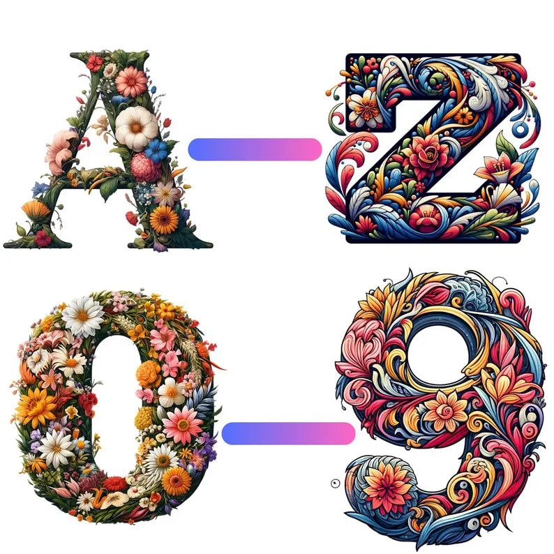 Alphabet And Numbers Mega Bundle: 10,000+ PNG Letters & Sets (Lifetime Access, Commercial Use)