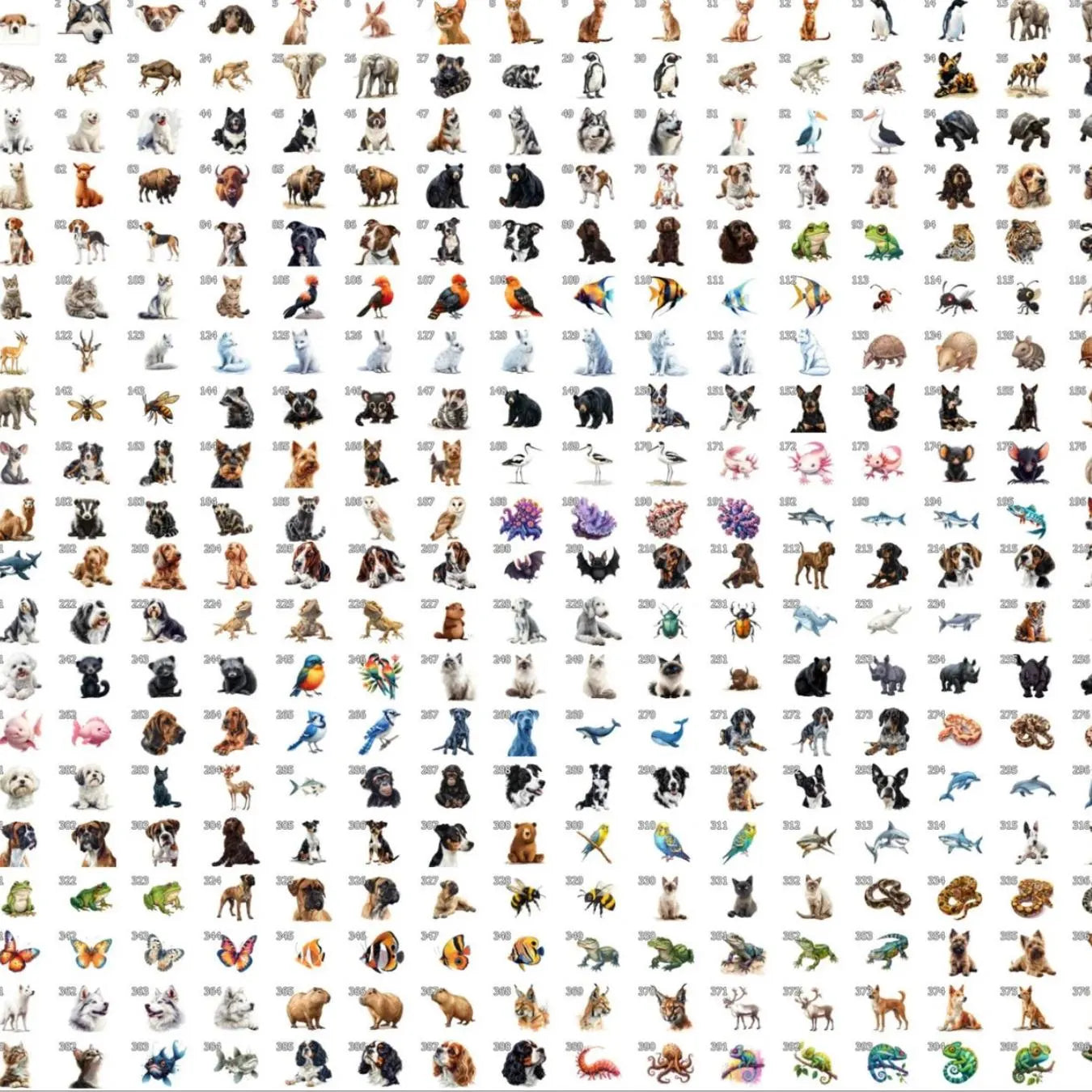 Animal Clipart Bundle: 1500+ PNG Images, Commercial Use (Digital Download)