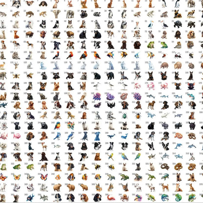 Animal Clipart Bundle: 1500+ PNG Images, Commercial Use (Digital Download)