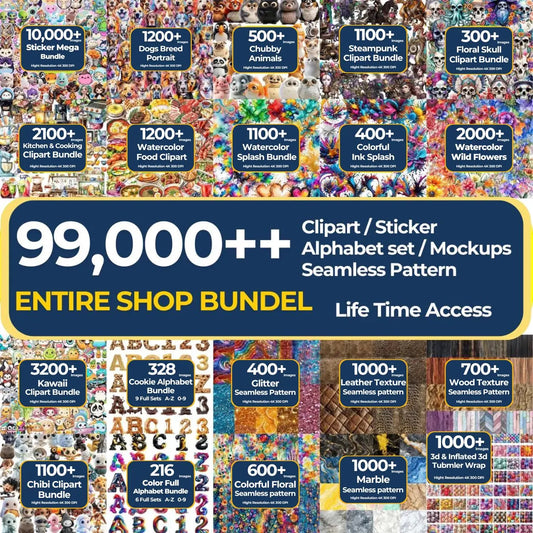 90000+ Ultimate Digital Clipart Bundle - Transparent PNG Commercial Use Instant Download