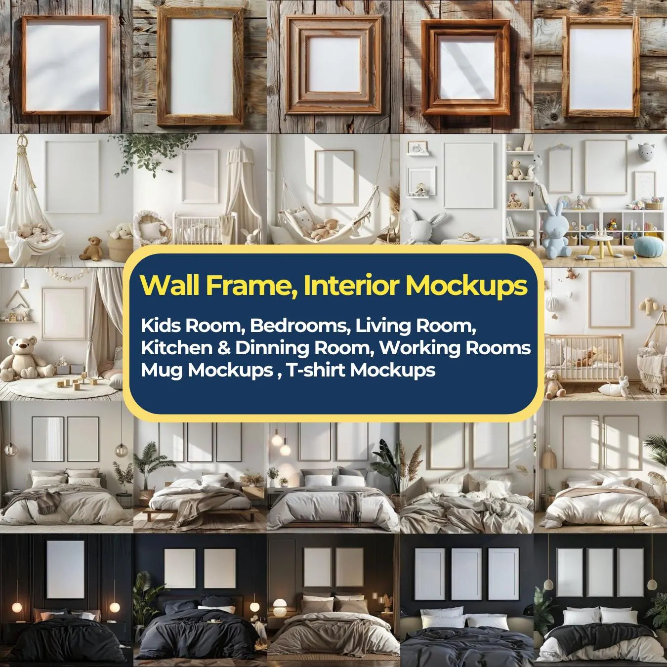 Mega Mockup Bundle: 1500+ High-Resolution Frame, Mug, T-Shirt Mockups (300dpi)