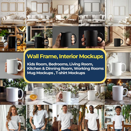 Mega Mockup Bundle: 1500+ High-Resolution Frame, Mug, T-Shirt Mockups (300dpi)