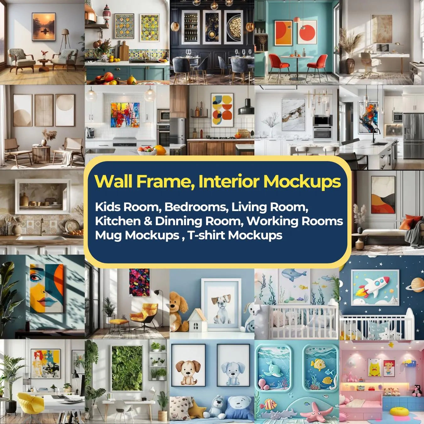 Mega Mockup Bundle: 1500+ High-Resolution Frame, Mug, T-Shirt Mockups (300dpi)