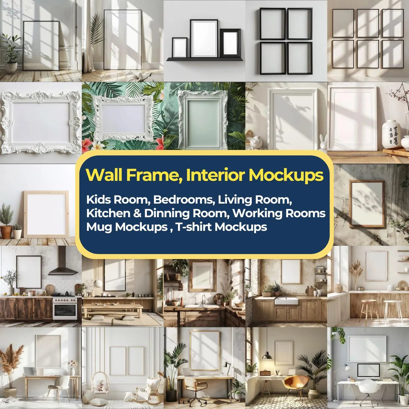 Mega Mockup Bundle: 1500+ High-Resolution Frame, Mug, T-Shirt Mockups (300dpi)