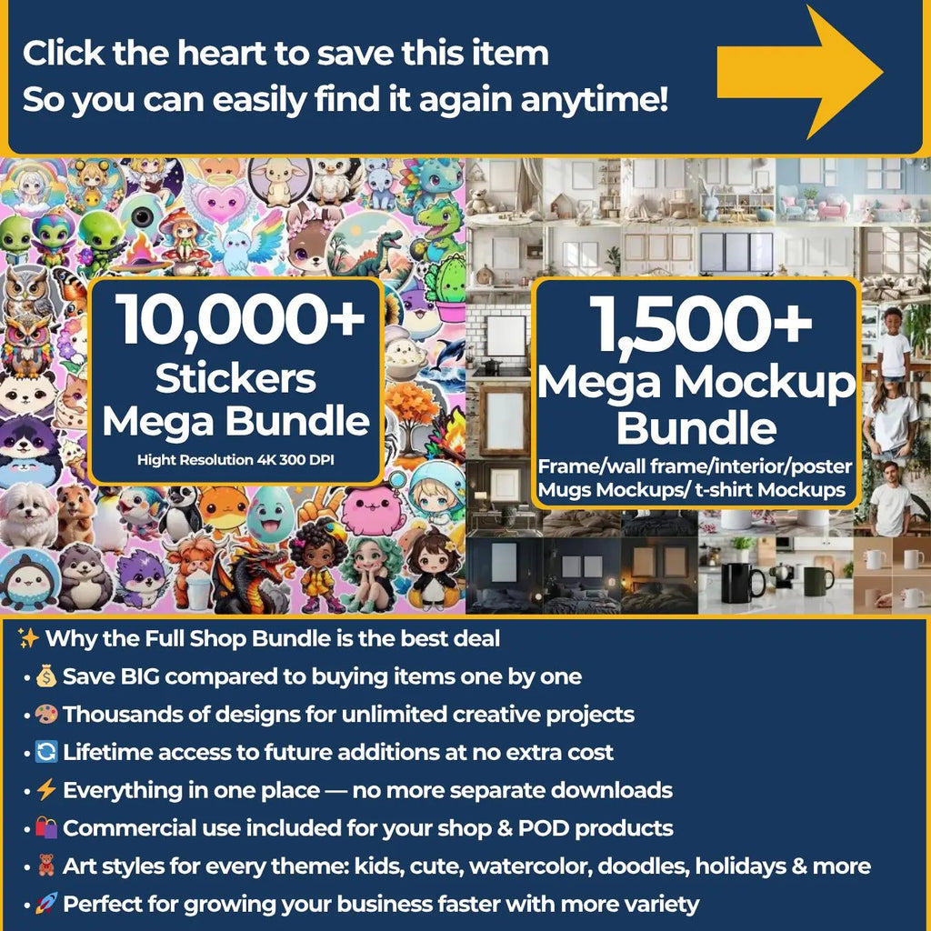 90,000+ Ultimate Design Bundle | Clipart, Patterns, Stickers & More