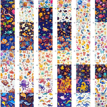 Sea Creature Seamless Pattern Bundle: 500+ Cute Ocean Animal Designs (4K JPG, 300 DPI, Instant Download, Commercial Use)