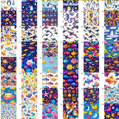 Sea Creature Seamless Pattern Bundle: 500+ Cute Ocean Animal Designs (4K JPG, 300 DPI, Instant Download, Commercial Use)
