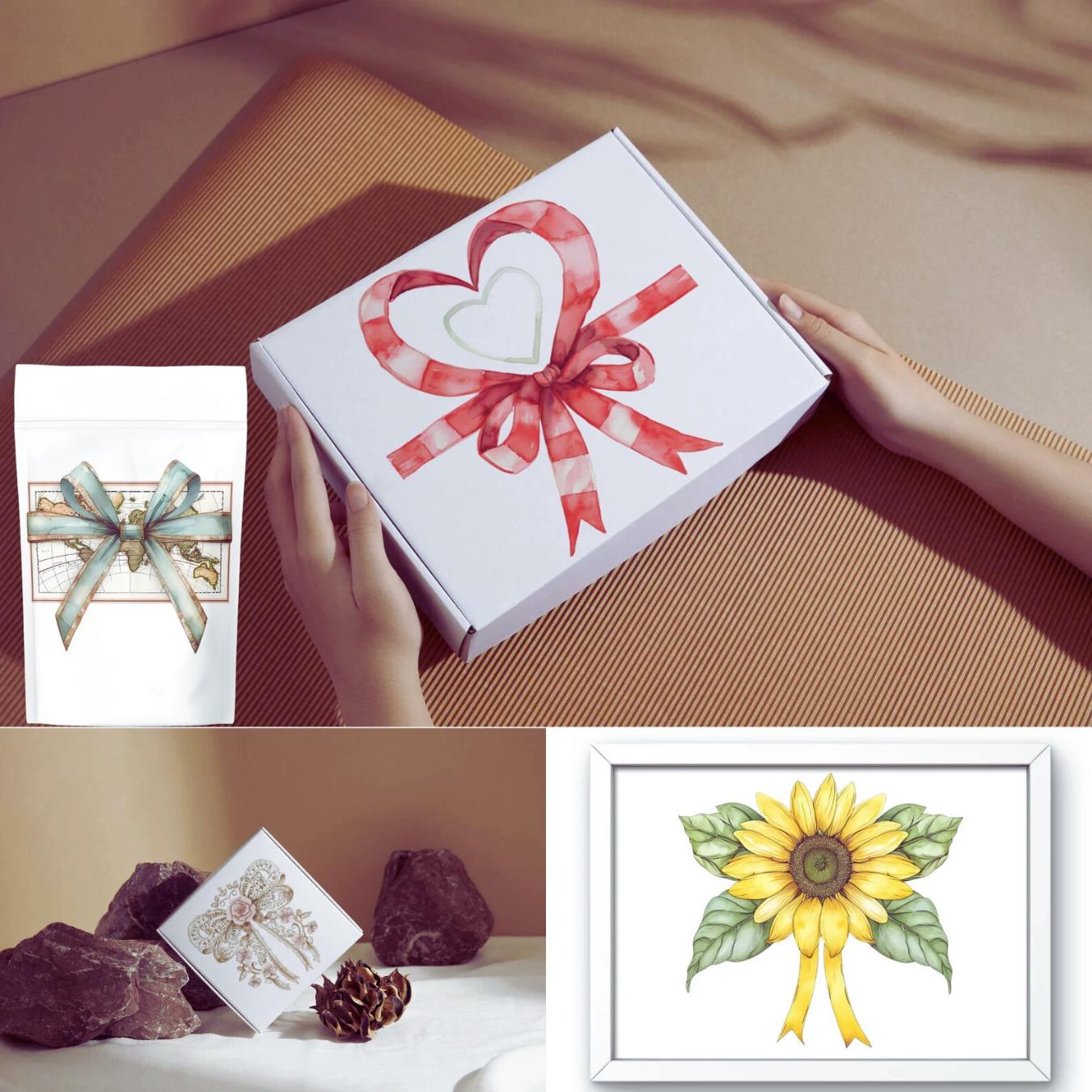 Watercolor Bow Clipart Bundle: 600+ Ribbon Clipart 4K PNG Graphics (Commercial Use)